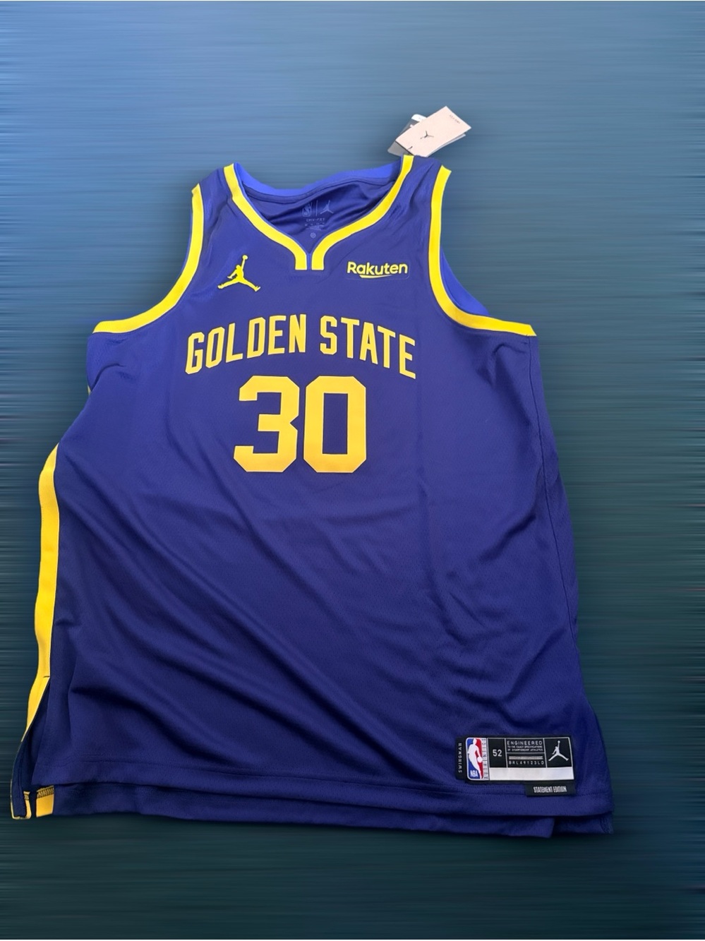NWT NBA Golden State Warriors Blue and Yellow #30 Jersey by Jordan Mens XL